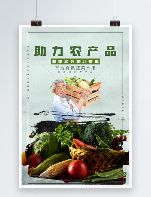助力拼单湖北农产品蔬菜水果海报